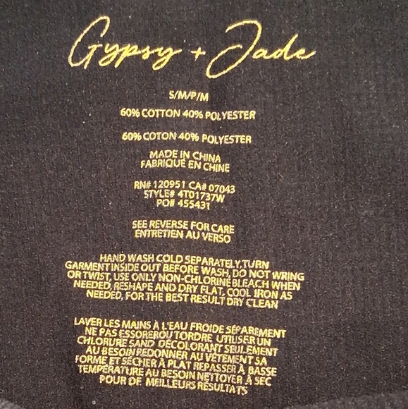 Gypsy + Jade/ Black Ribbed Sleeveless Romper/ Size US S/M - Picture 5 of 8